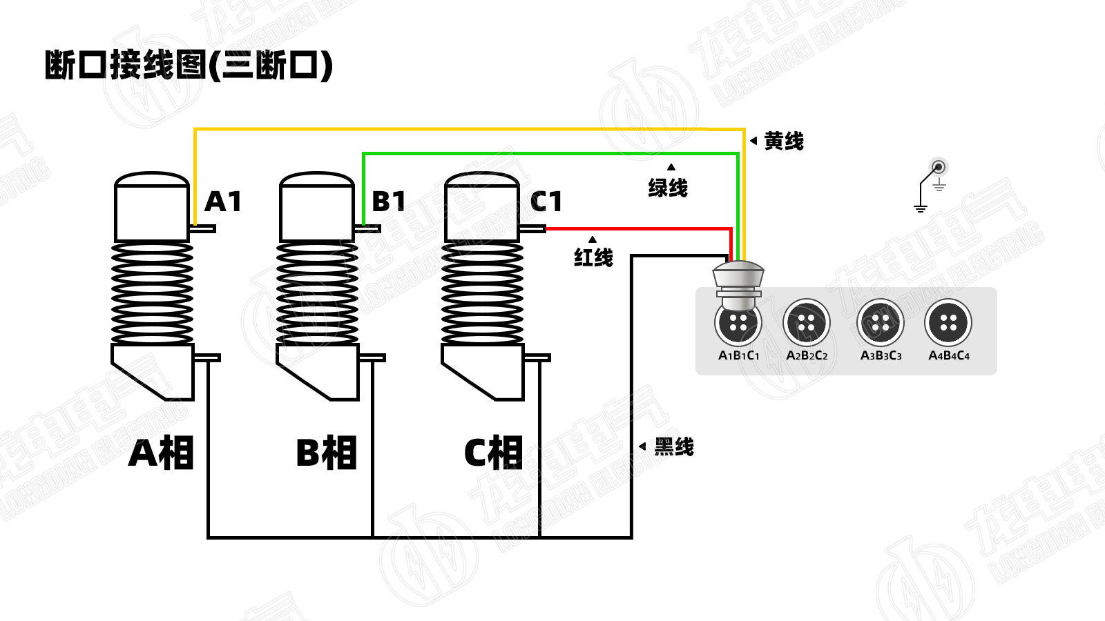 高壓開(kāi)關(guān)測(cè)試儀三端口接線(xiàn)圖